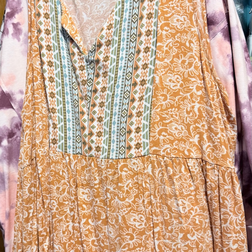 Bohemian Orange Floral Shirt